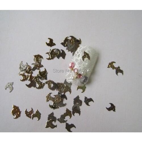 MS3-2 100pcs Gold Cute Eagle Nail Art Metal Sticker Nail Art Decoration Non-adhesive Sticker