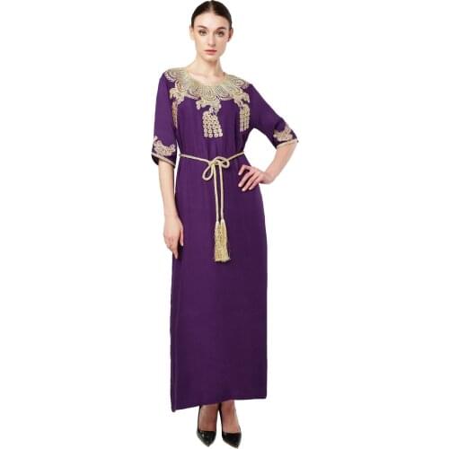 Muslim Dress Turkish India Ruffles Sleeve Embroidered Abaya Duabi Arabic Vestidos Moroccon Kaftan Islamic Party Gown Robe