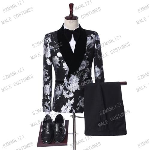 Costume Homme 2019 Latest Coat Pant Designs Black Formal Party Dress Tuxedo Slim Fit Terno Double Breasted Men Suits For Wedding