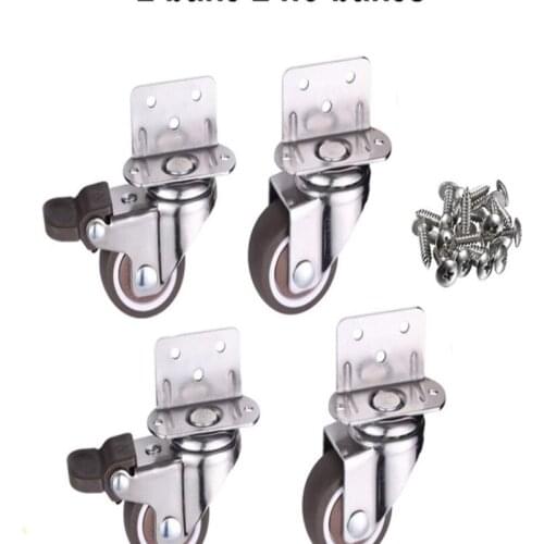 Set 4Pcs Heavy Duty Castor Wheels Rubber Swivel Roller Wheel with Screws for Baby Cot Bed Trolley Chair Shelf Furniture Wheels