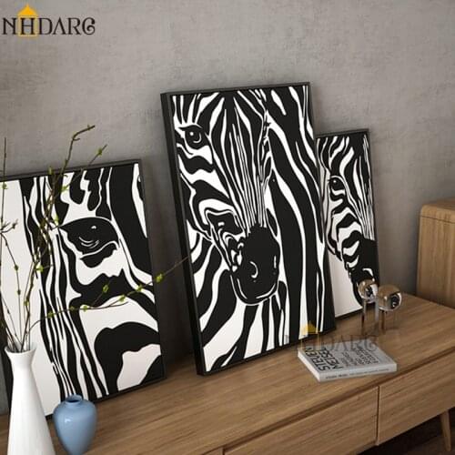 Posters And Prints Canvas Art Painting Black White Animals Zebra Wall Art Wall Pictures for Living Room Modern Nordic Home Decor
