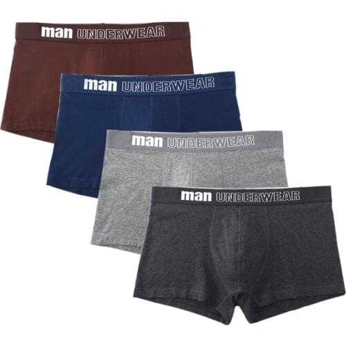 Solid Underpants vetement homme 4Packs Boxers Calcinhas Men Underwear Cotton Man Short Breathable Flexible Shorts Boxer #qm58950