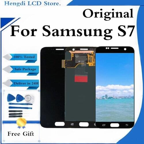 ORIGINAL LCD Replacement For SAMSUNG Galaxy S7 Display G930 G930F Touch Screen Digitizer Assembly With Frame