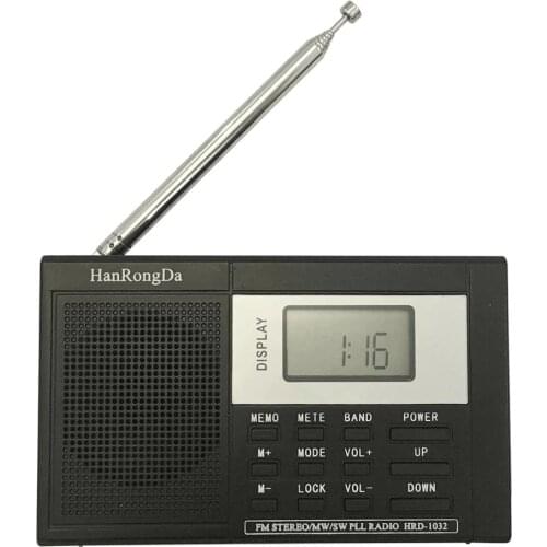 Portable Full-Band Digital Tuning Multiband StereoTuner MW/AM/FM/SW Shortwave Radio REC Control Receiver DC-5V POWER