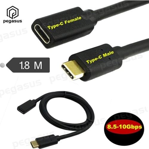 Gold-Plated 8.5-10Gbps USB 3.1 Type-C Male to Female Data Extension Cable