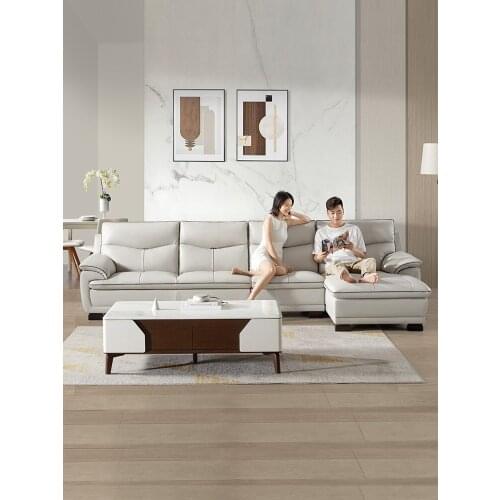 Simple modern luxury leather corner sofa head leather living room leather sofa dk.1058