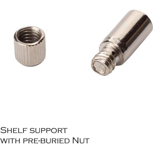 Cabinet Bookcase etc furniture shelf support Nickel color Diameter 8 L22mm Iron metal Shelf Pin with pre-buried nut