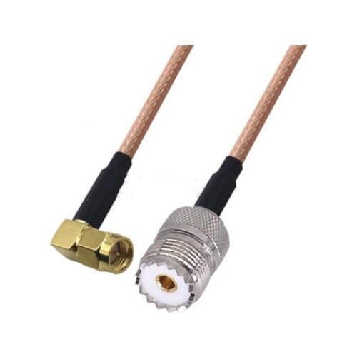 SMA Male Right Angle to UHF PL259 Female Connector Pigtail Jumper RG316 Cable 50 ohm