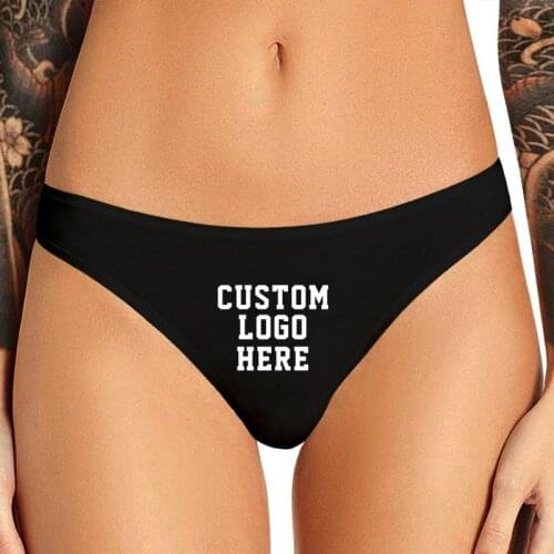 Customized logo Text Print Sexy Lady Girl Panties Womens Fashion Underwear Underpant Brief T-Back G-String Thongs for Female