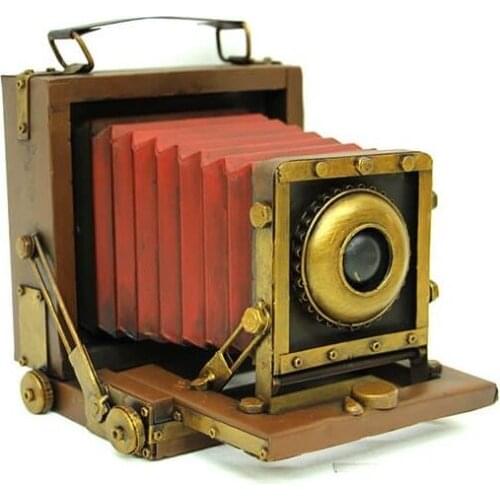 Vintage Photo Camera Metal Decorative Handmade Ornament Trinket Miniature Gift Nostalgic Hand Painted Quality Durable Home Decor