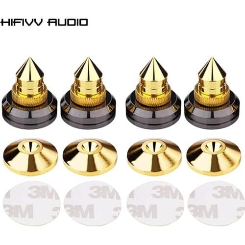 High quality gold-palting Foot pads pins cushioned HiFi loudspeaker box chassis feet pads alloy pads of audio equipment
