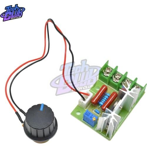 AC 50-220V 2000W High Power SCR Voltage Regulator Dimming Dimmers Motor Speed Controller Governor Module W/ Potentiometer