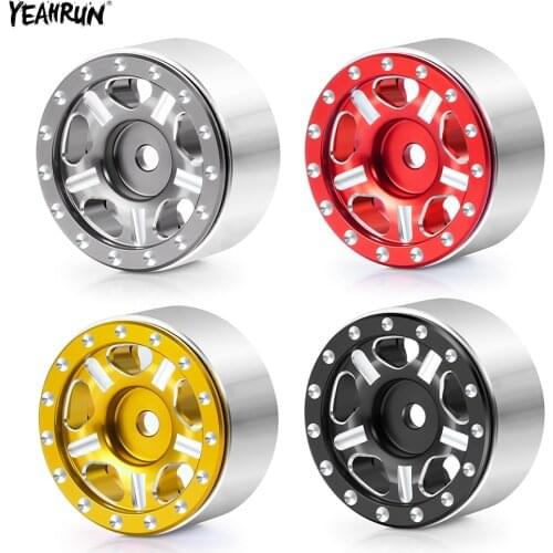 YEAHRUN 4Pcs Aluminum Alloy Beadlock Wheel Rim Hub For 1/24 Axial SCX24 90081 AXI00001 AXI00002 RC Crawler Car Upgrade Parts
