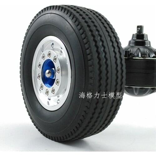 Rear Wide alloy Wheels/Rims (2) for 1/14 SCALE RC Tractor Excavator Truck Tamiya RC8WD 6x6 8x8 trailer sca R470 R620 Benz