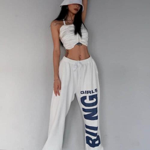 2021 Spring Summer New Pants Female Students Korean Harajuku Loose Casual Plus Fashion Streetwear Women Goth Sweatpants Trousers