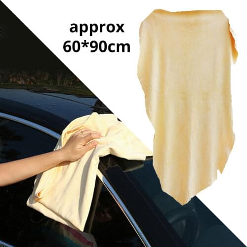 1Pcs 60X90cm Auto Care Extra Large Auto Car Motorcycle Natural Drying Chamois approx free shape Cleaning Genuine Leather Cloth