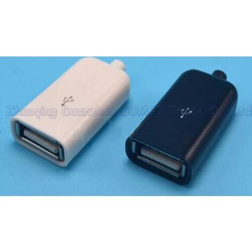 10sets 4 in 1 USB female socket A Type female socket welding wire For USB extension cable plug DIY