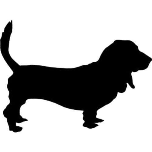 15*11.1CM Basset Hound Dog Vinyl Decal Reflective Car Stickers Car Styling Truck Decoration Black/Silver S1-1491