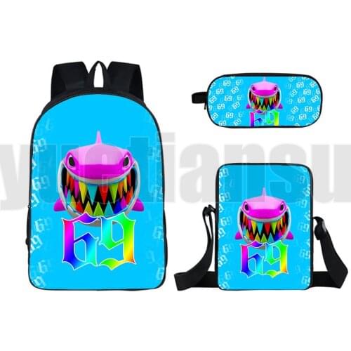 16 Inch Anime 6IX9INE Backpack 3D Bookbag Tekashi 69 Bagpack Schoolbag Cute Album GOOBA Pencil Case Shoulder Bag 3 Pcs Set