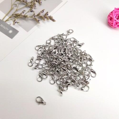 300pcs/lot Stainless Steel Lobster Clasp Hooks for Necklace&Bracelet Chain DIY Fashion Jewelry Findings 12x6mm