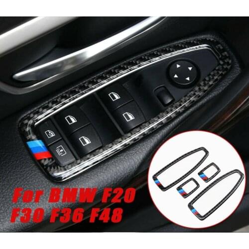 4Pcs Car Door Window Switch Frame For BMW F20 F30 F34 F36 F48 1 3 4 Series Trim Cover Car Accessories