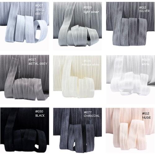 50Y/lot) More than 100 colors wholesale solid fold over elastic