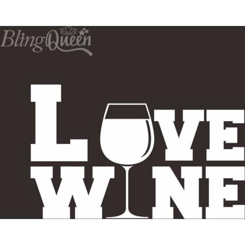 BlingQueen 12PCS/LOT Love Wine Patches Iron On Transfers Flock Vinyl Heat Transfers
