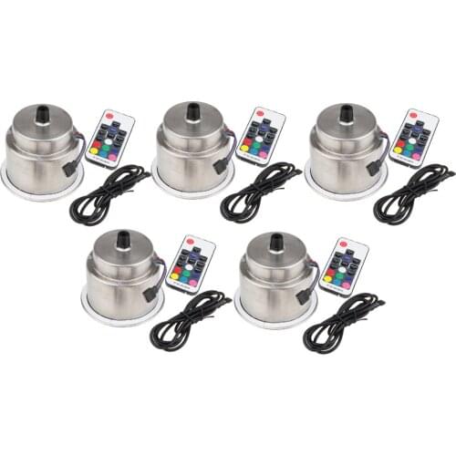 5x Stainless Steel Cup Drink Holder with Drain & LED Light for Boat RV 12VDC