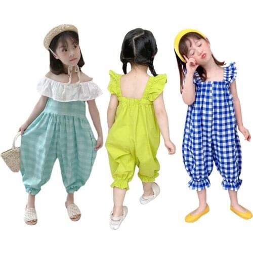 Kids Overalls Age For 2 - 8 Years Baby Girls Back To School Rompers 2021 New Summer Casual Loose Korean Style Childrens Pants