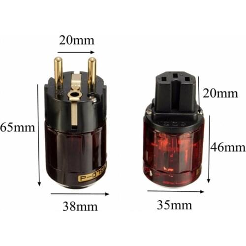 HIFI Oyaide C-079 P-079e Schuko Europe EU Power Plug 24k Gold Plated IEC Audio Connector Female-Male MATIHUR audio