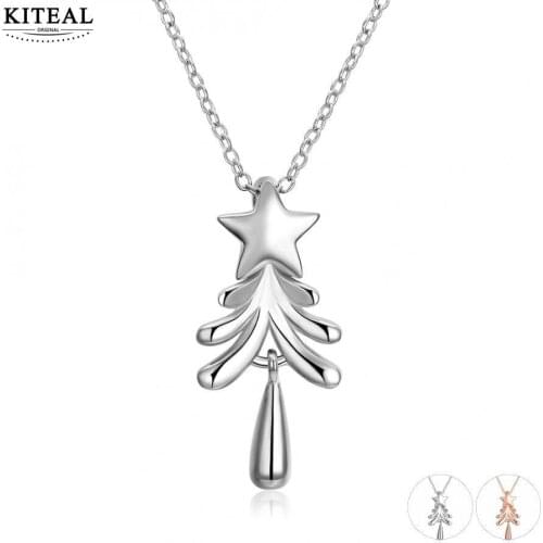 KITEAL Lotus Gold color Girl necklaces & pendants Christmas tree Merry Christmas gift collares 2018 horloge