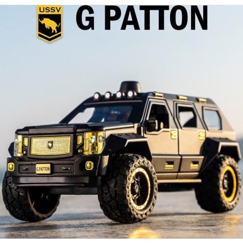 1:24 Hot New Chariot George Barton Car Model Armored Vehicle With Sound Light Alloy Toy Car Diecast Toy Vehicle Hummer Off Road