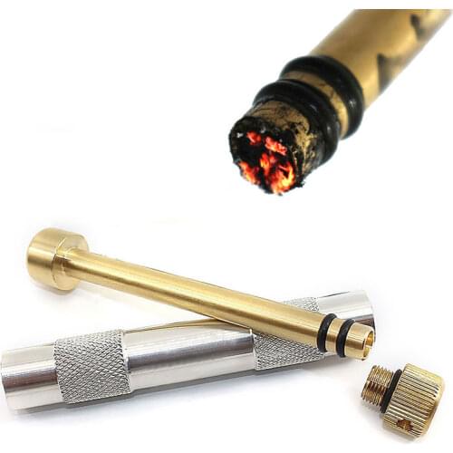 Outdoor Emergency Fire Starters Brass Aluminum Alloy Air Compressed Flame Piston Tube Camping Survival Fire Piston Tools