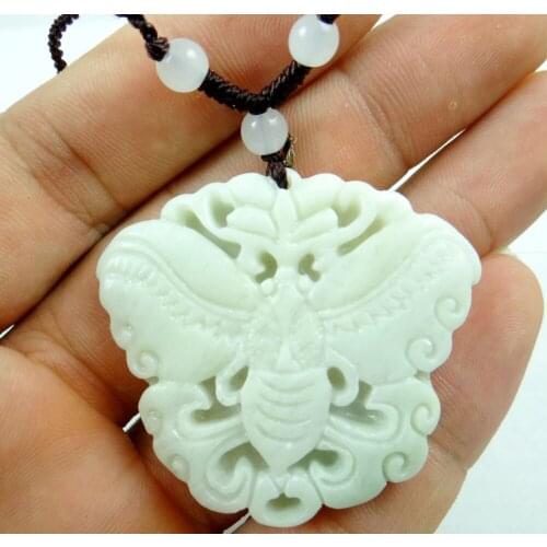 Natural stone Quartz Crystal hand-carved statue of butterfly amulet pendant for diy Jewelry Making necklace Accessories