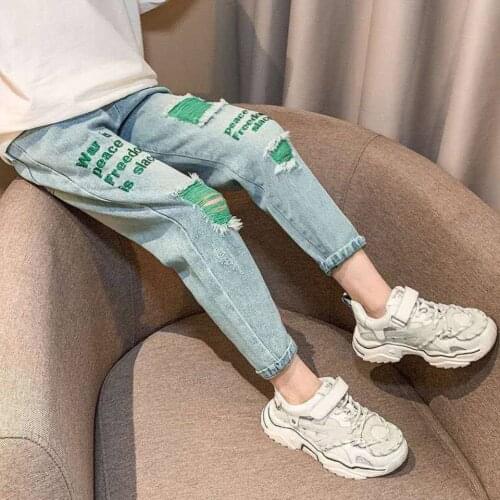 2021 New Fashion Baby Girl Skinny Jeans For Toddler Girl denim Pants Casual Kids Clothes Children Trousers Teenager Ripped Jeans