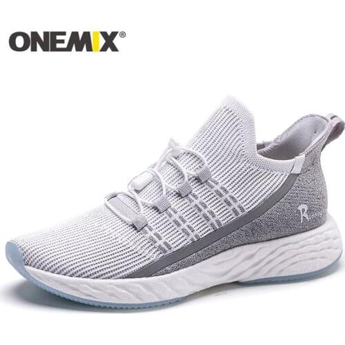 ONEMIX Man Running Shoes For Men Athletic Trainers White Sports Breathable Mesh Outdoor Footwear Jogging Women Walking Sneakers