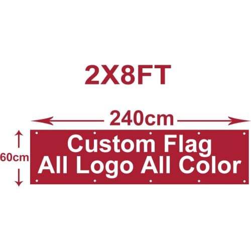 Custom Banner Flag 8X2FT 60x240cm Custom Flag 110g knitted polyester