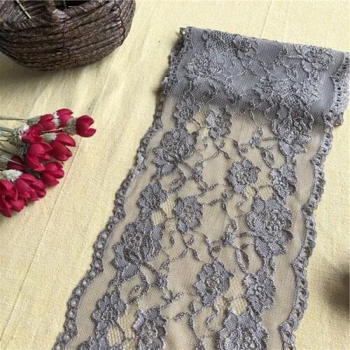 Handmade diy gray 1 meter clothing accessories wedding floral embroidery lace fabrics curtains sofa sewing lace trim15cm