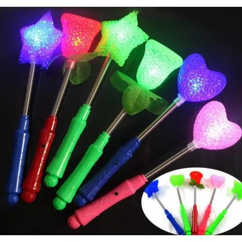 LED flashing light up sticks glowing rose star heart magic wands party night activities Concert carnivals Props birthday Favor