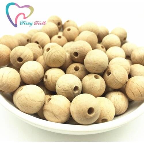 Teeny Teeth 100 PCS Natural Beech Wood Round Dia 10 mm Beads,Beech Wood Loose Beads,Natural Wood Dia 10 mm Round Beech Beads