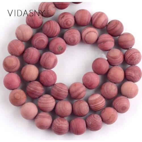 Natural Dull Polished Rose Red Line Wood Jaspers Beads For Jewelry Making 6 8 10mm Round Spacer Beads Diy Bracelet Necklace 15