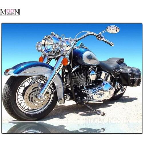 Scenic DIY Diamond Painting Cross Cool Motorcycle Diamond Mosaic Square Drill Full Diamond Embroidery Decoration Needlework Gift