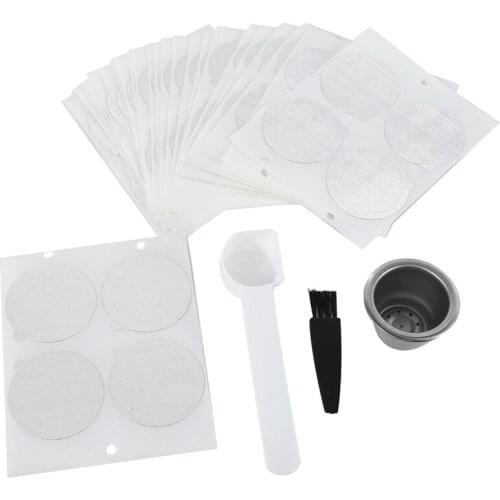 1 Pods 100 Seals Stainless Steel Refillable Nespresso Coffee Capsule Reusable for Nespresso Machine Espresso Coffee Maker Cup Fi