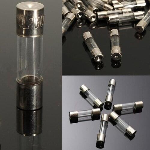 100Pcs/Set Quick Blow Glass Tube Fuse Assorted Kits 5x20mm Fast-blow Glass Fuses Electrical Equipment Fuse