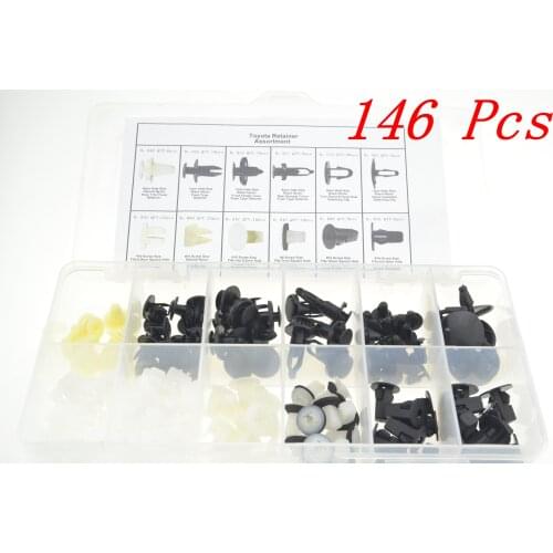 12Typs(146pcs) Door Pannel Clips Trim Mountings Nut Clamp Gromme for Toyota