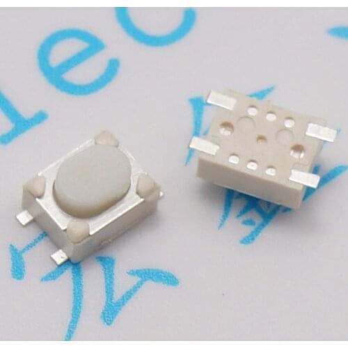 200pcs micro Switch 3*4*2.5 touch of a button 2.5H flat foot white patch button Car key remote control switch