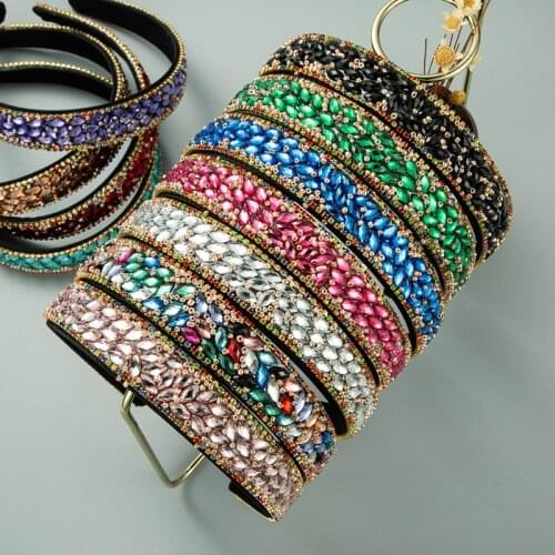 2021 Trendy Wash Hairband Color Full Diamond Small Incense Headband Female Simple Women Girls Hair Accessories