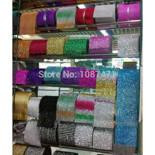 AA 24 Row 10 Yard Crystal Rhinestone Banding Trimming Ribbon for Cake,Decor Wedding