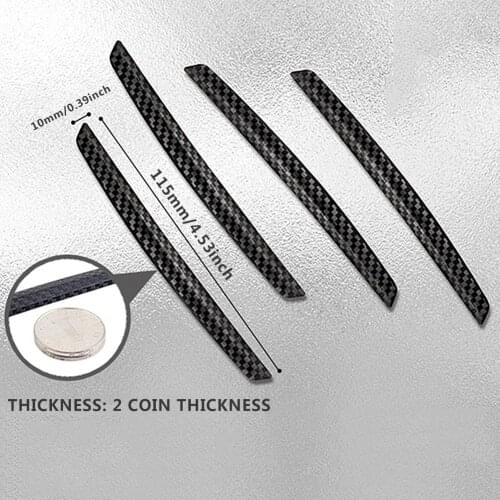 4pcs Sticker Car Door Edge Guards Door Edge Bumper Soft Carbon Fiber Decorative Sticker Protector Anti-Collision Crash Bar Strip