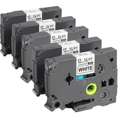 5pcs/lot 12mm*8m Tz 231 Tze231 Black on White Laminated tze P touch 12mm tze-231 tz231 Label Tape Cartridge tz 231